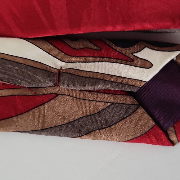 Vintage Zeidler & Zeidler 100% Silk Men's Neck Tie Red  &Tan & Grey - Picture 7 of 8